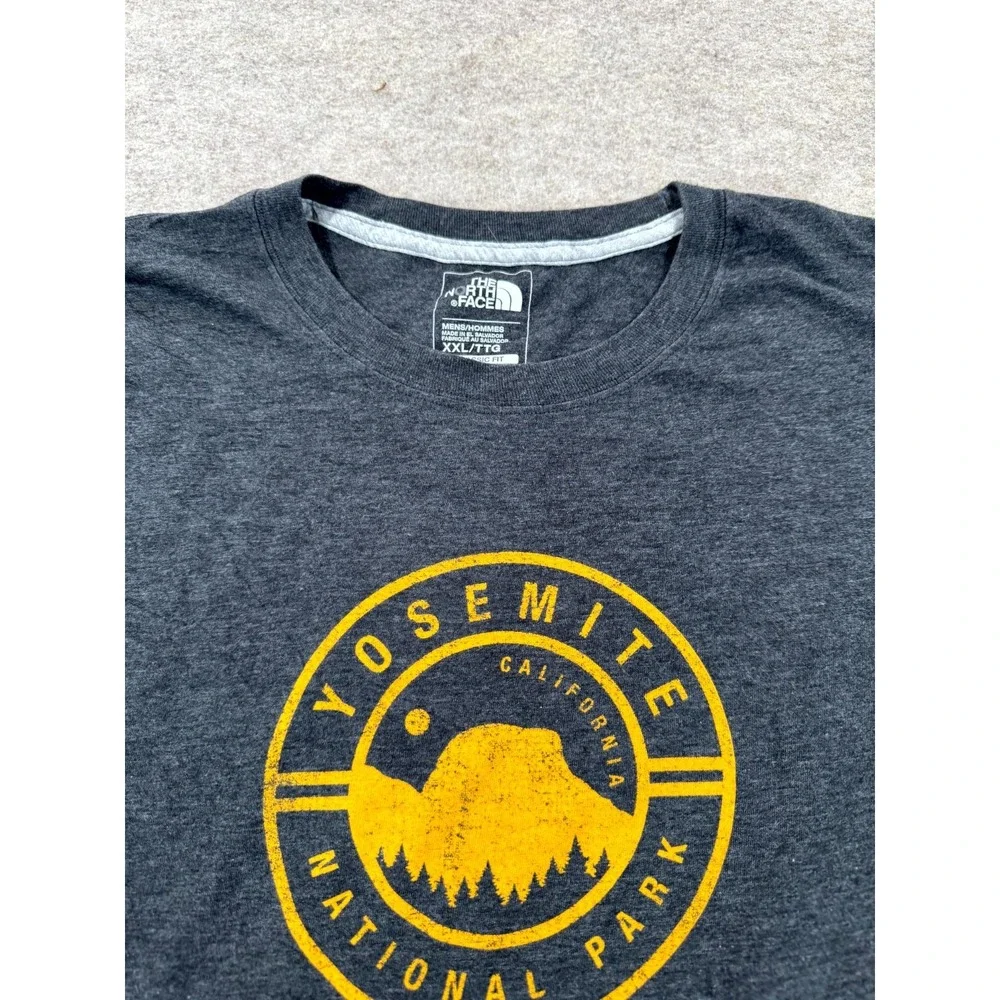 The North Face T Shirt Mens 2XL Charcoal Gray Yosemite National Park Classic Fit